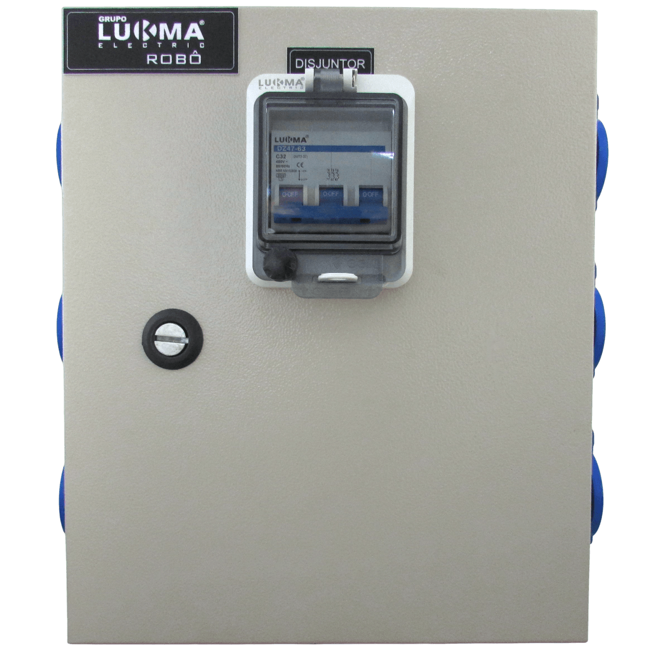 QUADRO ROBÔ (1 MINI DISJUNTOR TRIPOLAR 32A | 6 TOMADAS NBR LATERAL