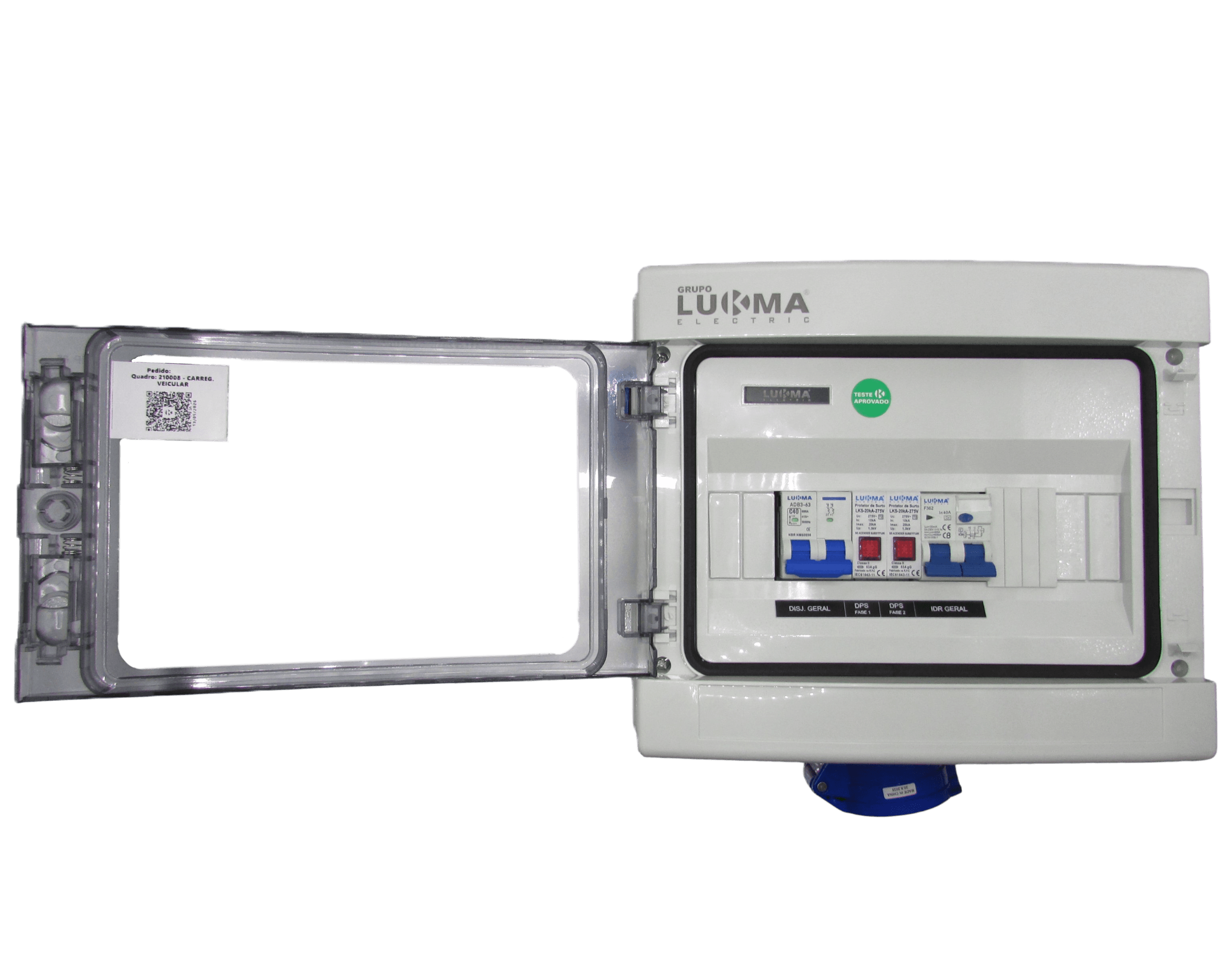 QUADRO DE PROTEÇÃO PARA CARREGADOR VEICULAR 220V COM TOMADA